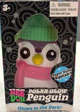 Schylling Nee Doh Polar Glow Penguin Squeeze Toy Glows in the Dark MPN 26053NAB picture