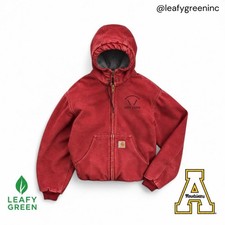 VTG 00s Carhartt J158 Red Hooded Zip Up Duck Canvas Active Jacket us sz M Cri picture