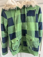 Billabong vintage unisex L Plaid Hooded Zip Jacket Lined Pockets picture