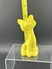 Fenton Dandelion 4” Happy Kitty FAGCA. Pressed At Mosser 🌟GLOW🌟 picture