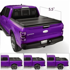 FOR 15-18 FORD F150 5.5FT TRUCK SHORT BED FRP HARD SOLID TRI-FOLD TONNEAU COVER picture
