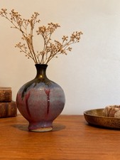 Late 19th Early 20th Century Chinese Jun kiln Flambe Raku Glaze Ceramic Bud Vase picture