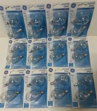GE Crystal Clear 60w Decorative A15 Candelabra E12 Ceiling fan 24 Bulbs 42963 picture