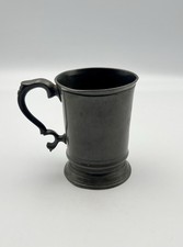 Antique 1857 Pewter 1/2 Pint Tankard Mug Engraved Victorian Presentation Cup picture