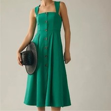 Anthro l Maeve Square-Neck Buttondown Dress picture