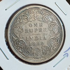 India 1882 Silver Rupee Calcutta Mint picture