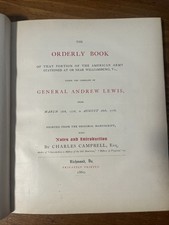 1860 The Orderly Book; General Andrew Lewis; Richmond Virginia  picture