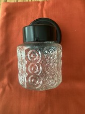 Vintage MCM Embossed Glass Porch Light w/Bullseye Circles, Circa 1960’s/1970’s picture