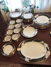 Vintage Charisma Black Mikasa Dishware / Dinnerware / Dish Set L9050 picture