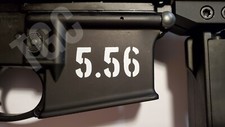 (3) 5.56 VINYL DECAL, AR 15 Airsoft MSR lower magwell sticker, tactical gear picture