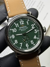 Shinola Detroit Runwell Green Dial SS Argonite-1069 Men’s 47mm Luxury Watch picture