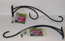 Pennington 2 Pack Double Bird Feeder Garden Wall Hooks Black  picture