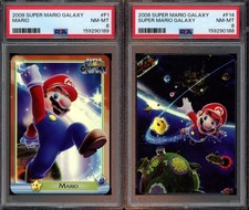 PSA 8 Super Mario Galaxy Holo Foils F1, F14 Card 2008 Sequential Certs RARE picture