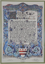 George Washington’s Prayer USA Framed Print 1925 Chapel Authorized Valley Forge picture