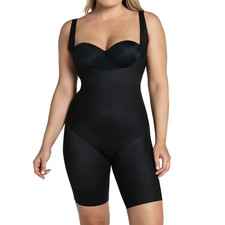 Leonisa Women's Undetectable Step-in Mid-Thigh Body Shaper - Black L -NWT picture