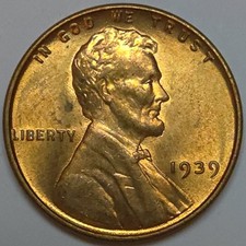 1939-P Lincoln Wheat Cent - AU/Uncirculated (Lot#9) picture