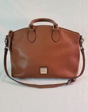 Dooney & Bourke Pebble Leather Zip Satchel Brown picture