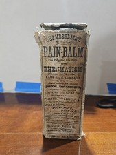 1890 Chamberlain's Pain Rheumatism Medicine  Bottle W/Original Box **UNOPENED picture