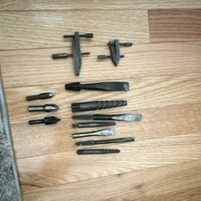 Vintage Machinist Tool Lot 12 Pc Cleveland USA Chisels Cutters Clamps Drills picture