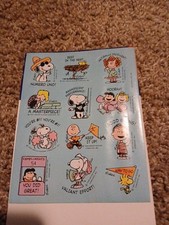 Vintage Peanuts Sticker Sheet Snoopy Positive Reinforcement Little Red Head Girl picture