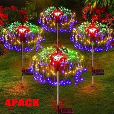 4X 200 LED Solar Firework Lights Outdoor Garden Decor Waterproof Path Lawn Lamp picture