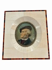 Late Victorian Miniature of Richard Wagner in Tessellated Celluloid Frame picture