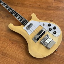 Vintage Ric 4003 Style Bass Guitar Natural Wood Chrome Hardware picture
