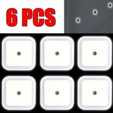 6Pcs Plug-in LED Night Light Lamp Dusk to Dawn Sensor Hallway Kitchen Bathroom picture