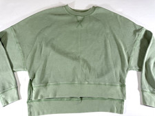 NWOT SO HENLEY CROPPED THERMAL LONG SLEEVE WOMEN SZ M GREEN picture