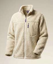 Patagonia Men's XL Beige Fleece Jacket Full Zip Stand-Up Collar Solid picture