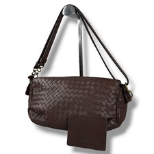 Bottega Veneta Intrecciato 192661 Handbag Shoulder Bag Leather Brown Vintage picture