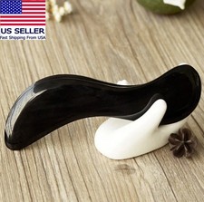 Black Buffalo Horn Gua Sha tool Scraping Board Guasha Massage Tool - S shape picture