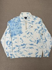 Noah Splatter Dye Zip Pullover Sweater Blue White Size Medium picture