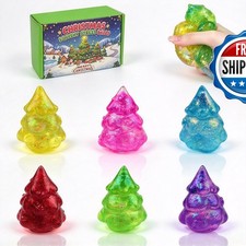 Pinkiwine 6 Pack Christmas Tree Squishy Stress Balls Kids Stocking Stuffers picture