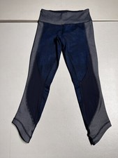 Lululemon Crop Women's 2 Wunder Under Blue Sashiko Inkwell Leggings 22.5