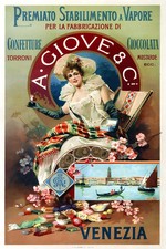 Giove & Co Venezia Vintage Italian Chocolate Advertising Poster 24x36 picture