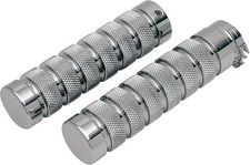 Accutronix Elite Chrome Billet Grips Knurled-Notch GR100-KNC Pair picture