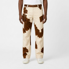 Men's Brown Hair On  Western Cowhide Leather Style Leather Pant Western Pant picture