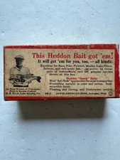 Vintage 1940s Heddon N9119XRS No-Snag River Runt Spook Silver Shore, Correct Box picture