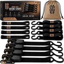 Ratchet USA Retractable Ratchet Straps (4-Pack)- 1 Inch x 15 Feet (1,823lb Break picture