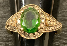 Super 14k Gold 1.75 Ct Chrome Diopside w/ Champagne Diamond .62 CTW Ring Size 8 picture