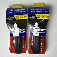 Michelin Lithion2 Tires 700c Red/Black 700x25c Parallel Set of 2 picture