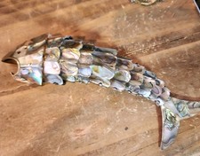VINTAGE Abalone Shell Fish Bottle Opener, Articulated picture