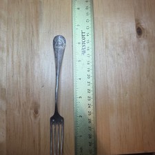 Antique French Silver Fork Fiddle Shell Minerva Mark 19th C.  picture