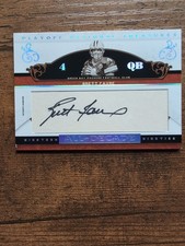 Brett Favre Packers Cut Auto 2007 Playoff National Treasures AD1990 #AD-BF #/21  picture
