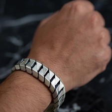 Men Heavy 20mm Gourmet Curb Chain 925 Sterling Silver Men's Bracelet picture