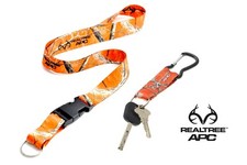 Realtree APC Orange Camo Lanyard With Quick Release & Carabiner Keychain Combo picture