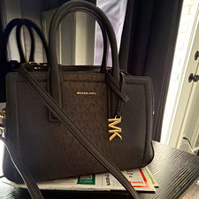 Michael Kors Logo Satchel Top Handle Zip Bag, Detachable Shoulder Strap, Medium picture