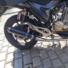 Lexmoto Isca Zontes Firely Javelin Scorpion Full Exhaust System Carbon Blue Tip picture