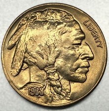 1938-D Buffalo Nickel, Solid Gem BU++ Final Year Issue Lustrous FULL Strike 4784 picture
